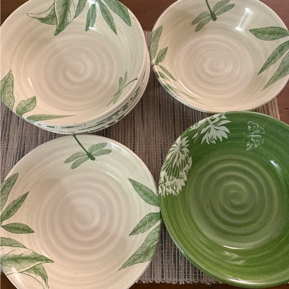 NWT 11-pc Dragonfly & Dandelion Melamine Bowls
